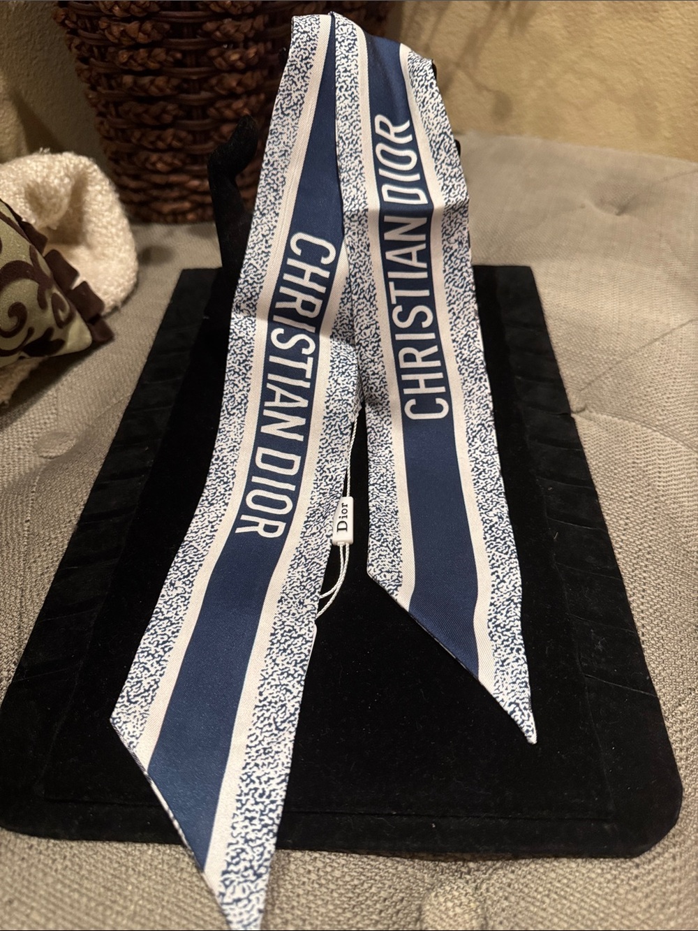 NEW Dior 100% Silk Twillie Scarf Tie - Picture 3 of 7